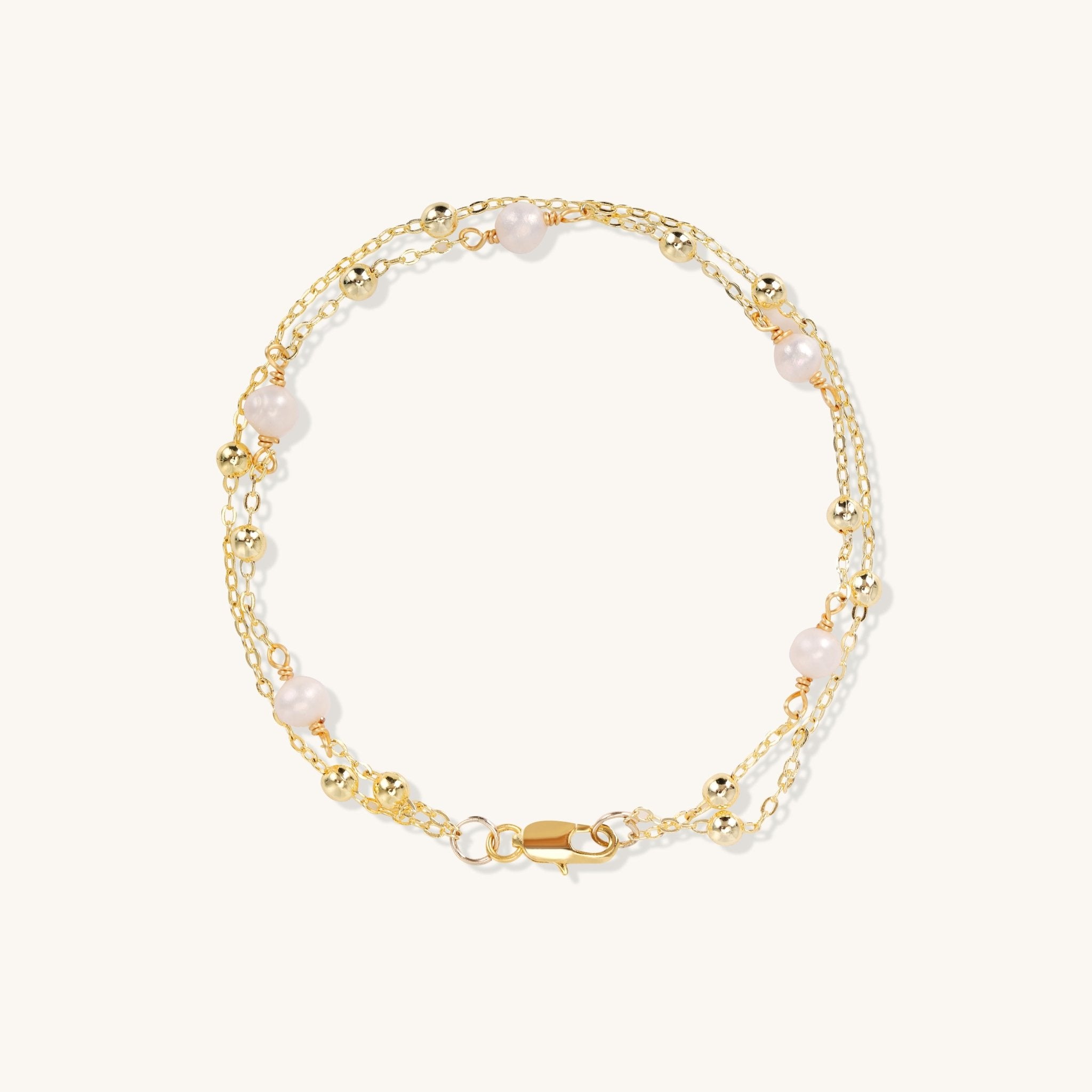 Double Chains Bearing Light – Double Evoke Pearl Chain Bracelet - Muditalume.online store